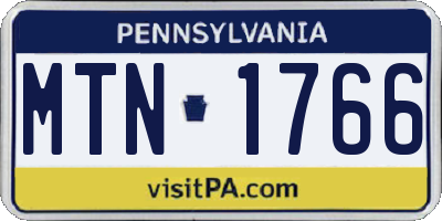 PA license plate MTN1766