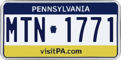PA license plate MTN1771