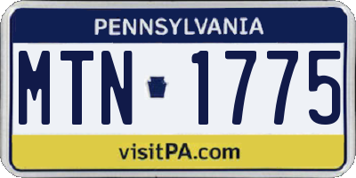 PA license plate MTN1775