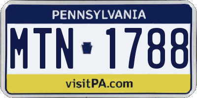 PA license plate MTN1788