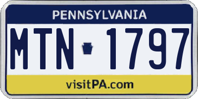 PA license plate MTN1797