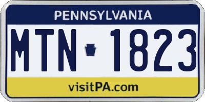PA license plate MTN1823