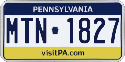 PA license plate MTN1827