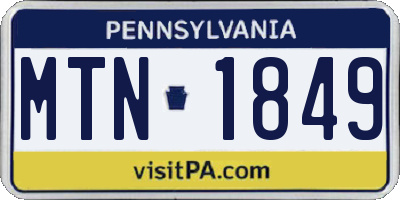 PA license plate MTN1849