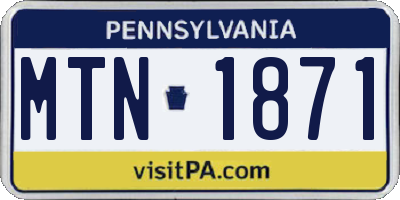 PA license plate MTN1871