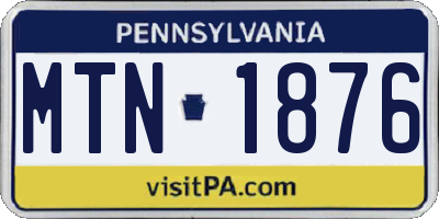 PA license plate MTN1876