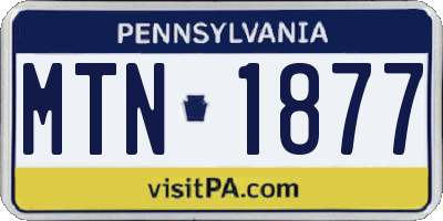PA license plate MTN1877