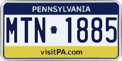 PA license plate MTN1885