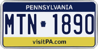 PA license plate MTN1890