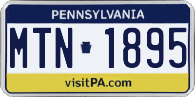 PA license plate MTN1895