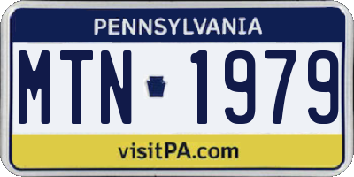 PA license plate MTN1979