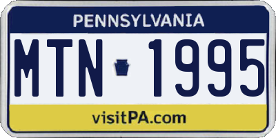 PA license plate MTN1995