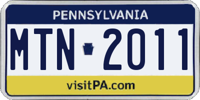 PA license plate MTN2011