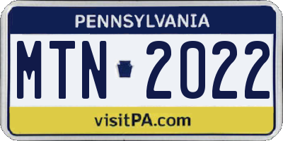 PA license plate MTN2022