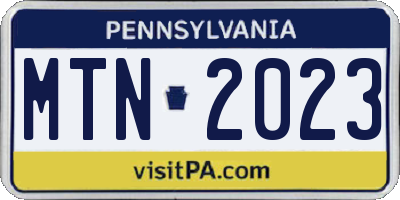 PA license plate MTN2023