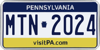 PA license plate MTN2024