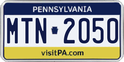 PA license plate MTN2050