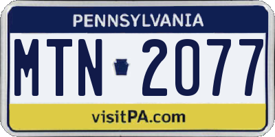 PA license plate MTN2077