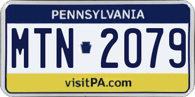 PA license plate MTN2079