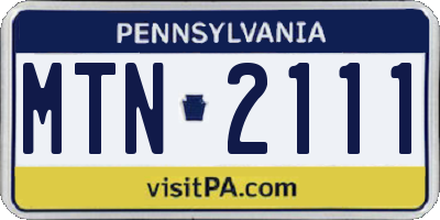 PA license plate MTN2111