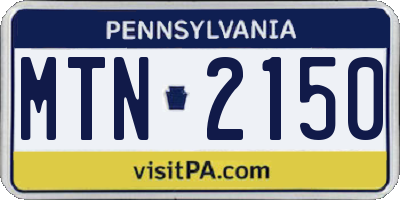 PA license plate MTN2150