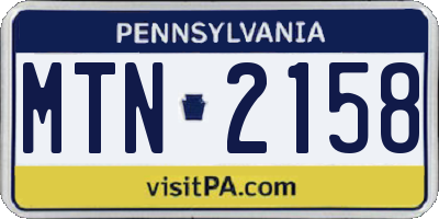 PA license plate MTN2158