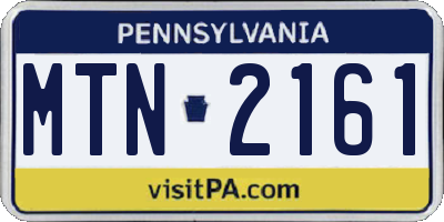 PA license plate MTN2161
