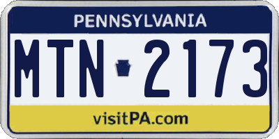 PA license plate MTN2173