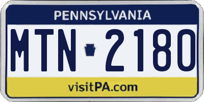 PA license plate MTN2180