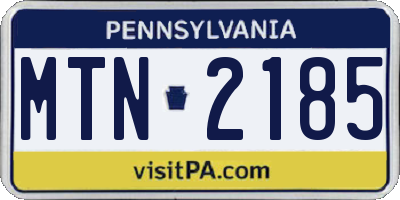 PA license plate MTN2185