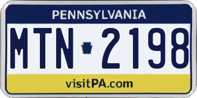PA license plate MTN2198