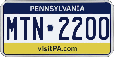 PA license plate MTN2200