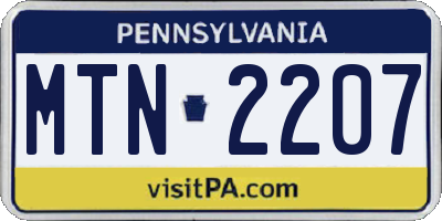PA license plate MTN2207