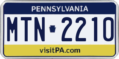 PA license plate MTN2210