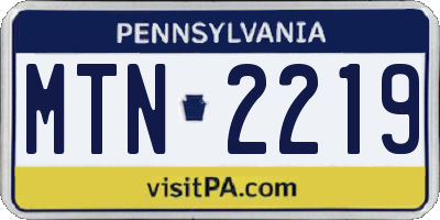 PA license plate MTN2219