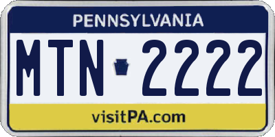 PA license plate MTN2222