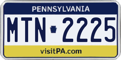 PA license plate MTN2225
