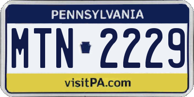 PA license plate MTN2229
