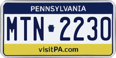 PA license plate MTN2230