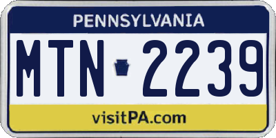 PA license plate MTN2239