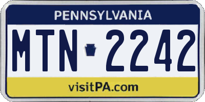 PA license plate MTN2242