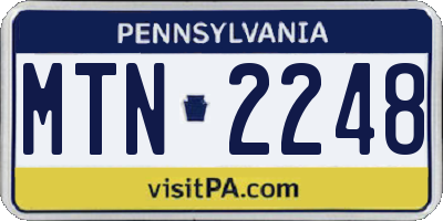 PA license plate MTN2248