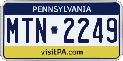 PA license plate MTN2249