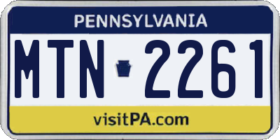 PA license plate MTN2261
