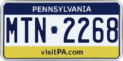 PA license plate MTN2268
