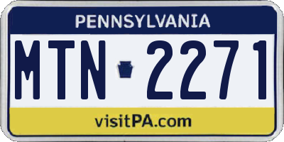 PA license plate MTN2271