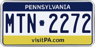 PA license plate MTN2272