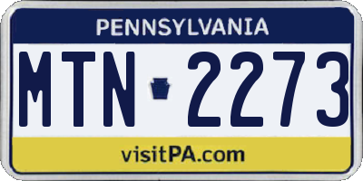 PA license plate MTN2273