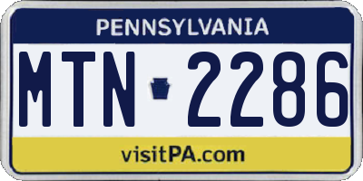 PA license plate MTN2286