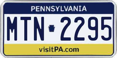 PA license plate MTN2295